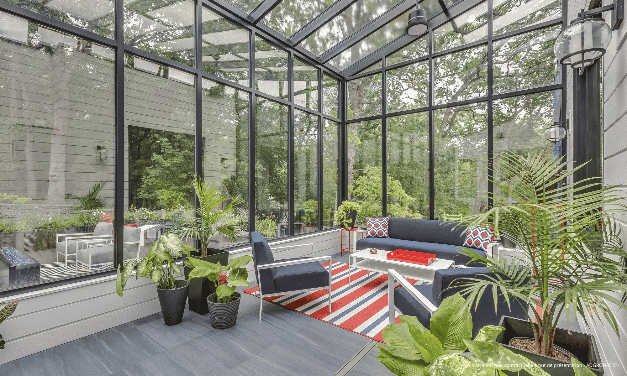 Véranda sur mesure prolongeant naturellement l'habitation